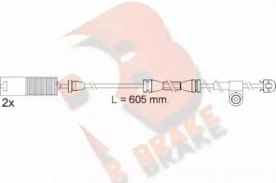 R BRAKE 610390rb -  Сигнализатор, износ тормозных колодок